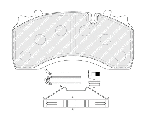 FCV1389B FERODO Комплект тормозных колодок, дисковый тормоз (фото 1)