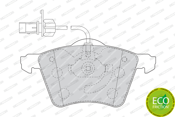 FDB1654 FERODO Комплект тормозных колодок, дисковый тормоз (фото 2)