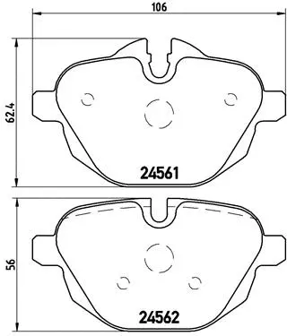 P 06 064 BREMBO Комплект тормозных колодок, дисковый тормоз (фото 1)