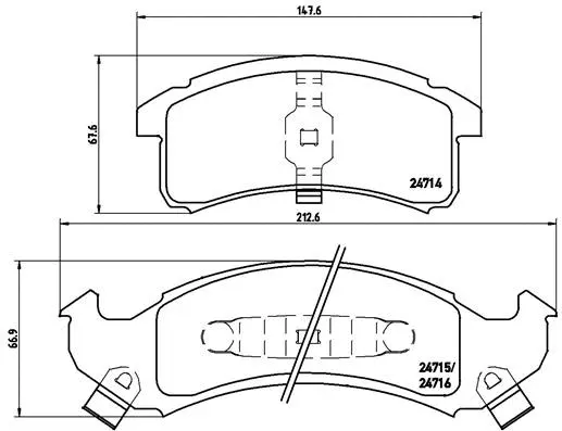 P 07 002 BREMBO Комплект тормозных колодок, дисковый тормоз (фото 1)