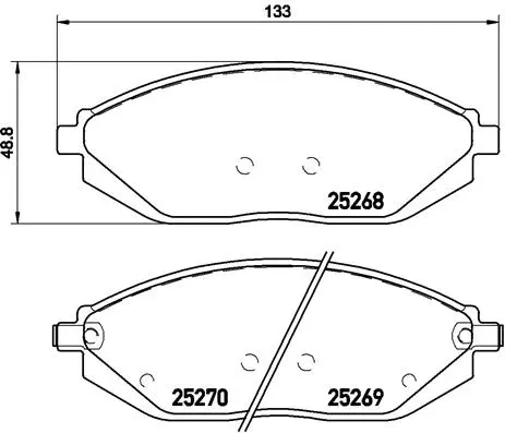 P 10 054 BREMBO Комплект тормозных колодок, дисковый тормоз (фото 1)