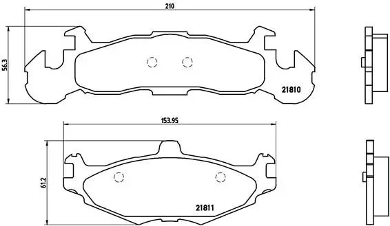 P 11 001 BREMBO Комплект тормозных колодок, дисковый тормоз (фото 1)