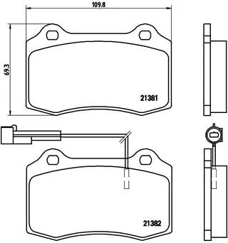 P 23 052 BREMBO Комплект тормозных колодок, дисковый тормоз (фото 1)