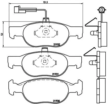 P 23 057 BREMBO Комплект тормозных колодок, дисковый тормоз (фото 1)