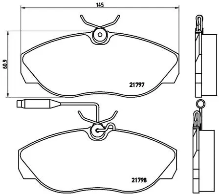 P 23 068 BREMBO Комплект тормозных колодок, дисковый тормоз (фото 1)