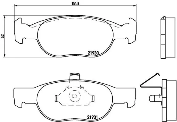 P 23 073 BREMBO Комплект тормозных колодок, дисковый тормоз (фото 1)