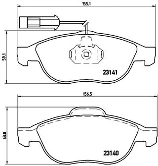 P 23 075 BREMBO Комплект тормозных колодок, дисковый тормоз (фото 1)