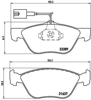 P 23 077 BREMBO Комплект тормозных колодок, дисковый тормоз (фото 1)