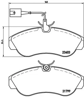 P 23 084 BREMBO Комплект тормозных колодок, дисковый тормоз (фото 1)