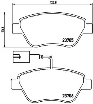 P 23 085 BREMBO Комплект тормозных колодок, дисковый тормоз (фото 1)