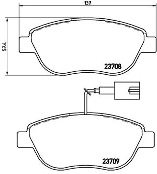 P 23 087 BREMBO Комплект тормозных колодок, дисковый тормоз (фото 1)