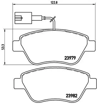 P 23 108 BREMBO Комплект тормозных колодок, дисковый тормоз (фото 1)