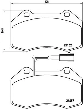 P 23 117 BREMBO Комплект тормозных колодок, дисковый тормоз (фото 1)