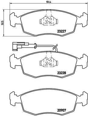 P 23 121 BREMBO Комплект тормозных колодок, дисковый тормоз (фото 1)