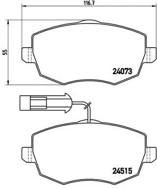 P 23 128 BREMBO Комплект тормозных колодок, дисковый тормоз (фото 1)