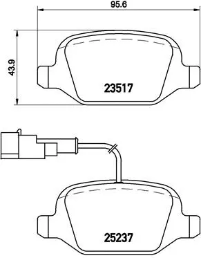 P 23 131 BREMBO Комплект тормозных колодок, дисковый тормоз (фото 1)