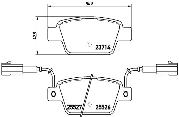 P 23 135 BREMBO Комплект тормозных колодок, дисковый тормоз (фото 1)