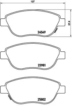 P 23 153 BREMBO Комплект тормозных колодок, дисковый тормоз (фото 1)