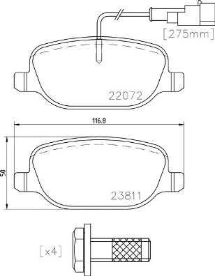 P 23 166 BREMBO Комплект тормозных колодок, дисковый тормоз (фото 1)