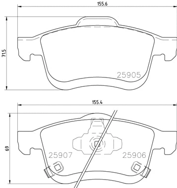 P 23 167 BREMBO Комплект тормозных колодок, дисковый тормоз (фото 1)