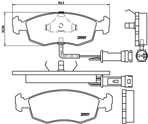 P 24 007 BREMBO Комплект тормозных колодок, дисковый тормоз (фото 1)