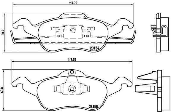 P 24 046 BREMBO Комплект тормозных колодок, дисковый тормоз (фото 1)