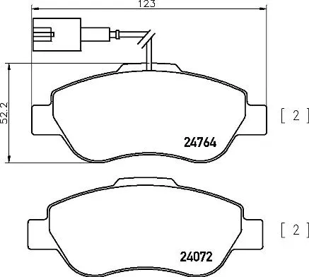 P 24 150 BREMBO Комплект тормозных колодок, дисковый тормоз (фото 1)