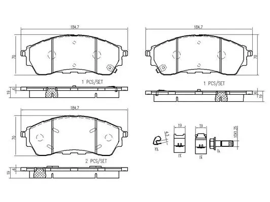 P 24 207 BREMBO Комплект тормозных колодок, дисковый тормоз (фото 1)