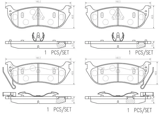 P 24 233 BREMBO Комплект тормозных колодок, дисковый тормоз (фото 1)