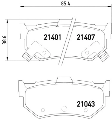 P 28 007 BREMBO Комплект тормозных колодок, дисковый тормоз (фото 1)