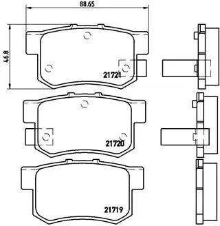 P 28 022 BREMBO Комплект тормозных колодок, дисковый тормоз (фото 1)