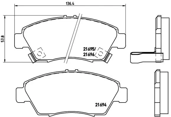 P 28 023 BREMBO Комплект тормозных колодок, дисковый тормоз (фото 1)