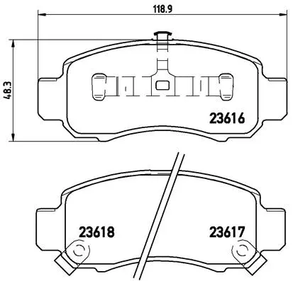 P 28 033 BREMBO Комплект тормозных колодок, дисковый тормоз (фото 1)