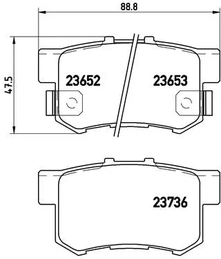 P 28 039 BREMBO Комплект тормозных колодок, дисковый тормоз (фото 1)