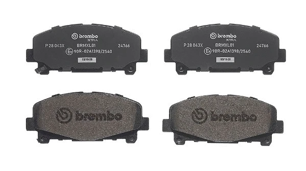 P 28 043X BREMBO Комплект тормозных колодок, дисковый тормоз (фото 2)