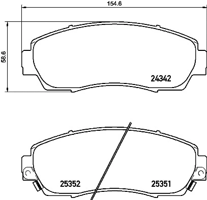 P 28 068 BREMBO Комплект тормозных колодок, дисковый тормоз (фото 1)