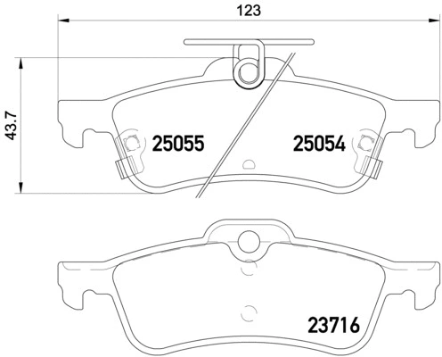 P 28 070 BREMBO Комплект тормозных колодок, дисковый тормоз (фото 1)