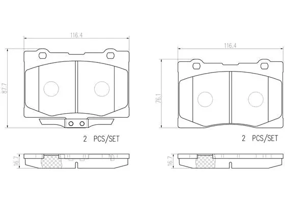 P 28 086 BREMBO Комплект тормозных колодок, дисковый тормоз (фото 1)