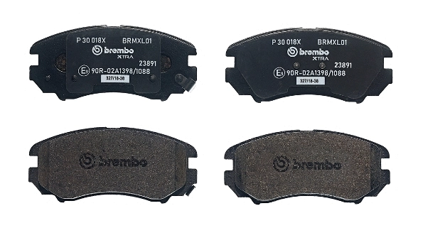 P 30 018X BREMBO Комплект тормозных колодок, дисковый тормоз (фото 2)