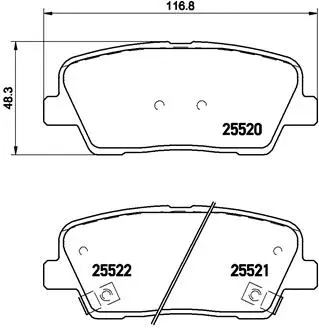 P 30 063 BREMBO Комплект тормозных колодок, дисковый тормоз (фото 1)