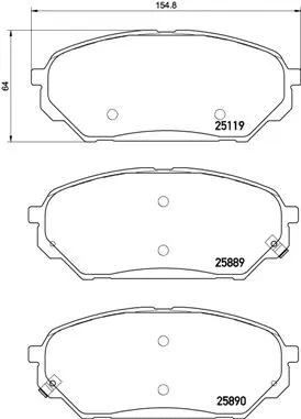 P 30 071 BREMBO Комплект тормозных колодок, дисковый тормоз (фото 1)