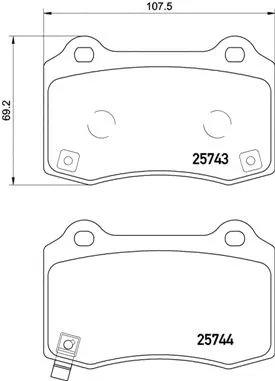 P 30 074 BREMBO Комплект тормозных колодок, дисковый тормоз (фото 1)