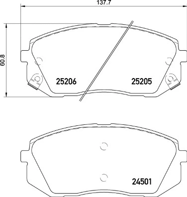 P 30 093 BREMBO Комплект тормозных колодок, дисковый тормоз (фото 1)