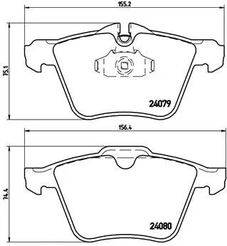 P 36 027 BREMBO Комплект тормозных колодок, дисковый тормоз (фото 1)