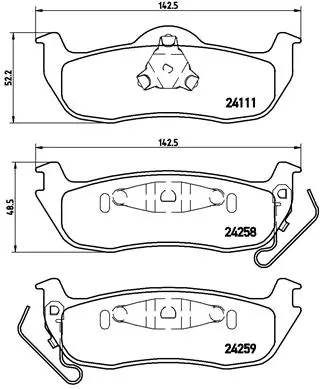 P 37 011 BREMBO Комплект тормозных колодок, дисковый тормоз (фото 1)