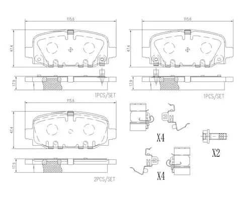 P 37 024 BREMBO Комплект тормозных колодок, дисковый тормоз (фото 1)