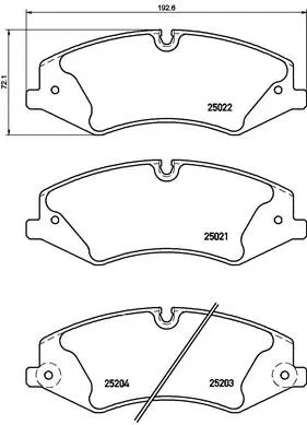 P 44 022 BREMBO Комплект тормозных колодок, дисковый тормоз (фото 1)