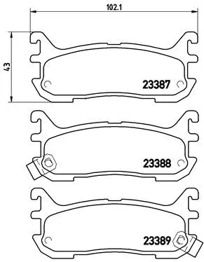 P 49 021 BREMBO Комплект тормозных колодок, дисковый тормоз (фото 1)