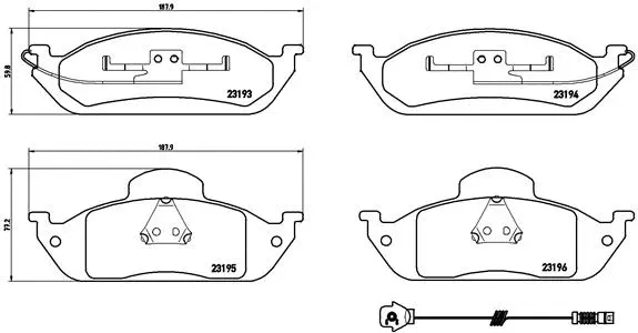 P 50 039 BREMBO Комплект тормозных колодок, дисковый тормоз (фото 1)