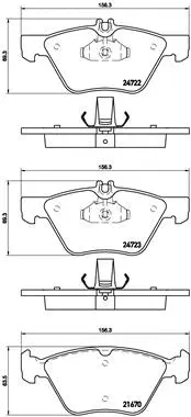 P 50 075 BREMBO Комплект тормозных колодок, дисковый тормоз (фото 1)